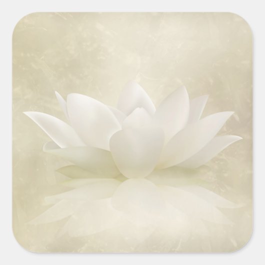 Elegant Gentle White Lotus/Lily flower Vierkante Sticker (Voorkant)