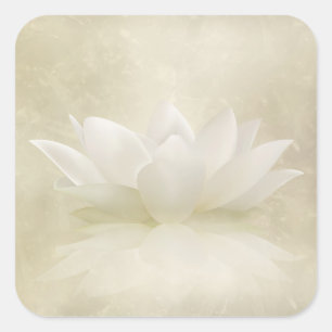 Elegant Gentle White Lotus/Lily flower Vierkante Sticker