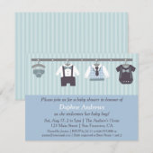 Elegant Gentleman Baby Boy Shower Invitations Kaart (Voorkant / Achterkant)