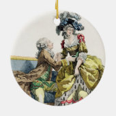 Elegant Gentleman die een dame voorstelt in een 'M Keramisch Ornament (Achterkant)