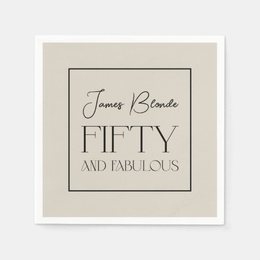 Elegant Gentlemen's 50 & Fabulous Personalized Servet (Voorkant)