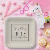 Elegant Gentlemen's Personalized 50 & Fabulous Papieren Bordje (Feest)
