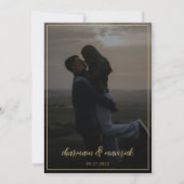 Elegant Geo Lijst foto bruiloft Kaart (Achterkant)