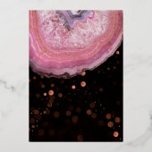 Elegant Geode Pink & Gold Wedding Folie Invitati Folie Uitnodiging (Achterkant)