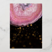 Elegant Geode Pink & Gold WeddingFoil Invitati Folie Uitnodiging (Achterkant)