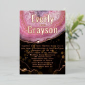 Elegant Geode Pink & Gold WeddingFoil Invitati Folie Uitnodiging (Staand Voorkant)