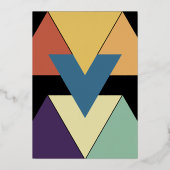 Elegant Geometric Abstract Modern Wedding Gold Folie Uitnodiging (Achterkant)