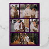 Elegant Geometric Art Deco Weddenschap Paars Gold Folie Uitnodiging (Achterkant)