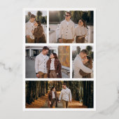 Elegant Geometric Art Deco Wedding White Gold Folie Uitnodiging (Achterkant)