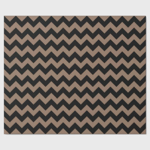 Elegant Geometric Black en Brown Chevron Pattern Cadeaupapier