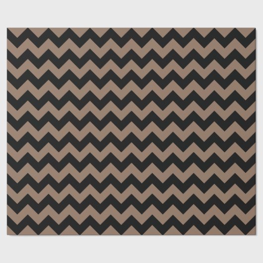 Elegant Geometric Black en Brown Chevron Pattern Cadeaupapier (Zoom)