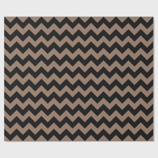Elegant Geometric Black en Brown Chevron Pattern Cadeaupapier (Vlak)