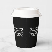 Elegant Geometric Black White Polka Dots Papieren Bekers (Rechts)