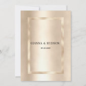Elegant geometric champagne gold glam RSVP Kaart (Achterkant)