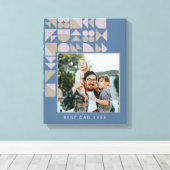 Elegant Geometric Dusty Blue Specialized Photo Canvas Afdruk (Insitu (Houten vloer))