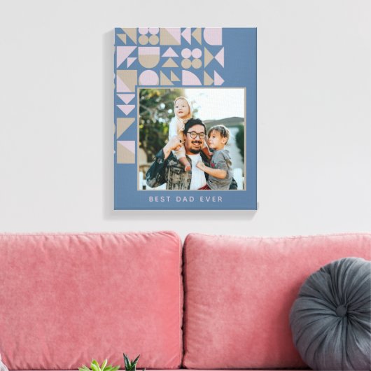 Elegant Geometric Dusty Blue Specialized Photo Canvas Afdruk (Insitu (Woonkamer))