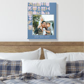 Elegant Geometric Dusty Blue Specialized Photo Canvas Afdruk (Insitu (Slaapkamer))