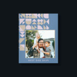 Elegant Geometric Dusty Blue Specialized Photo Canvas Afdruk<br><div class="desc">Aangepaste foto Geometrische kunst Blauwe Monogram Naam Canvas Afdrukken</div>