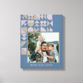 Elegant Geometric Dusty Blue Specialized Photo Canvas Afdruk (Voorkant)