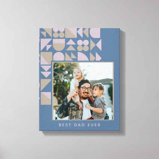 Elegant Geometric Dusty Blue Specialized Photo Canvas Afdruk (Voorkant)