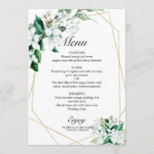 Elegant Geometric Floral Greenery Wedding Menu (Voorkant)