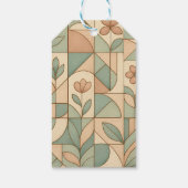 Elegant Geometric Floral Pattern Cadeaulabel (Achterkant)