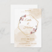 Elegant Geometric Floral Save The Date Card Bedankkaart (Voorkant / Achterkant)