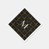 Elegant Geometric Gold Art Deco Patroonmonogram Servet (Hoek)