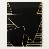 Elegant Geometric Gold en Folie Stripes Wedding Planner (Achterkant)