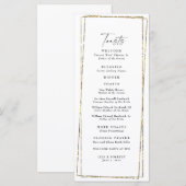 Elegant Geometric Gold Lijst Wedding Toasts Menu (Voorkant / Achterkant)