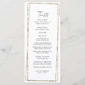 Elegant Geometric Gold Lijst Wedding Toasts Menu (Voorkant)