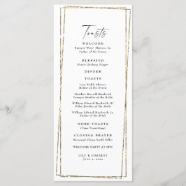 Elegant Geometric Gold Lijst Wedding Toasts Menu