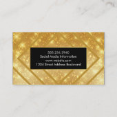 Elegant Geometric Gold Lines met Gold Sparkle Visitekaartje (Achterkant)