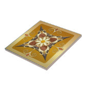 Elegant Geometric Gold Ocher Tegel Tegeltje (Zijkant)