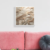 Elegant Geometric Gold Wire Abstract on White Marb Canvas Afdruk (Insitu (Woonkamer))