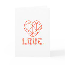 Elegant Geometric Heart 3D LOVE Wenskaart