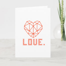 Elegant Geometric Heart 3D LOVE Wenskaart Bedankkaart