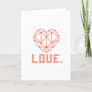 Elegant Geometric Heart 3D LOVE Wenskaart Bedankkaart