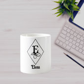 Elegant Geometric Initial Monogram E Koffiemok