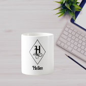 Elegant Geometric Initial Monogram H Koffiemok