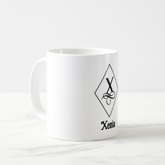 Elegant Geometric Initial Monogram X Koffiemok (Voorkant links)