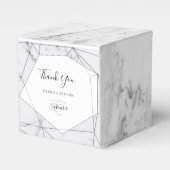 Elegant Geometric Marble Wedding Bedankdoosjes (Voorkant Zijde)