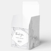 Elegant Geometric Marble Wedding Bedankdoosjes (Geopend)