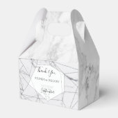 Elegant Geometric Marble Wedding Bedankdoosjes (Voorkant Zijde)