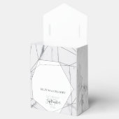 Elegant Geometric Marble Wedding Bedankdoosjes (Geopend)