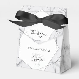 Elegant Geometric Marble Wedding Bedankdoosjes