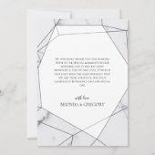Elegant Geometric Marble Wedding Bedankkaart (Achterkant)
