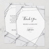 Elegant Geometric Marble Wedding Bedankkaart (Voorkant / Achterkant)