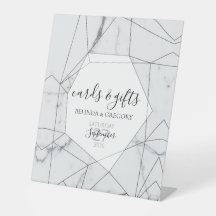 Elegant Geometric Marble Wedding Cards Gifts