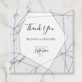 Elegant Geometric Marble Wedding Gift Bedankjes Labels